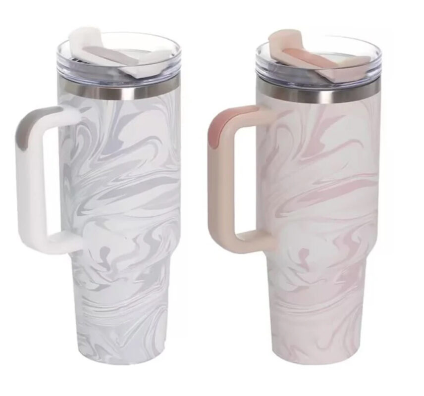 Flask Rice Modern Marble Peach Modern Flask with Handle – 890ml – Vossi